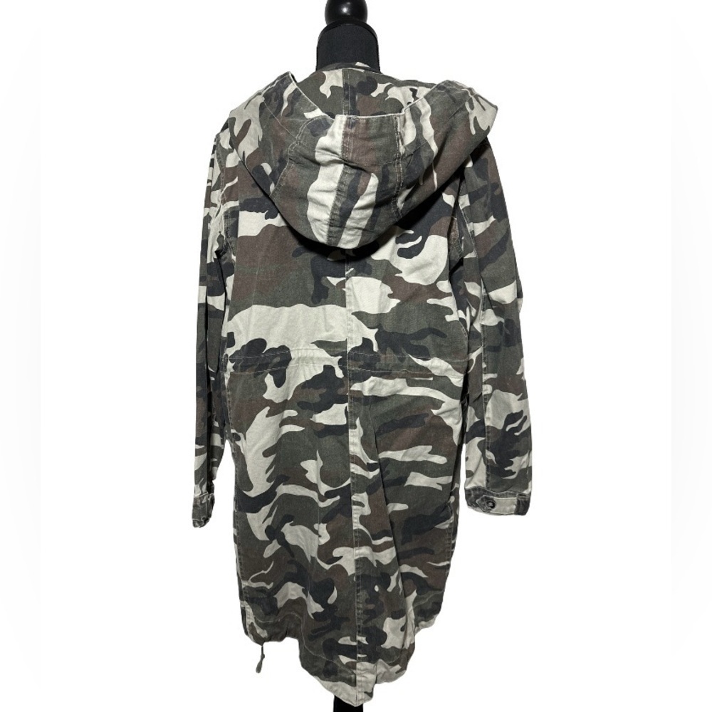 Camouflage Hooded Zip Front Utility Cargo Jacket Size Med NWT Military Outerwear - Picture 5 of 8